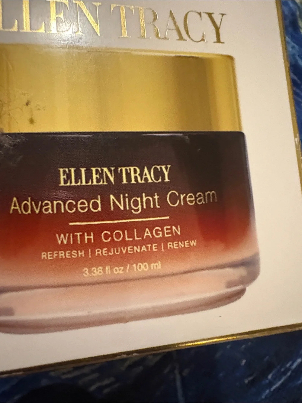 Ellen Tracy Advanced Night Cream - Brown and Gold Jar